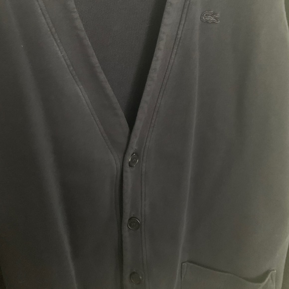 Lacoste Vintage Wash Navy Cardigan - Picture 2 of 3
